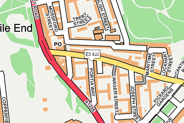 E3 4JJ map - OS OpenMap – Local (Ordnance Survey)