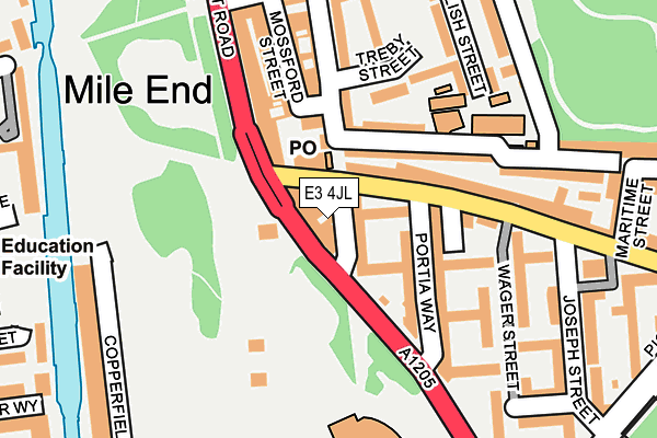 E3 4JL map - OS OpenMap – Local (Ordnance Survey)
