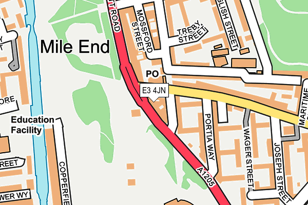 E3 4JN map - OS OpenMap – Local (Ordnance Survey)