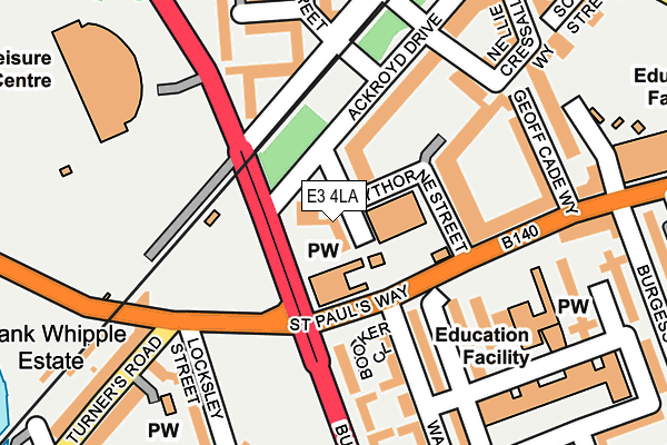 E3 4LA map - OS OpenMap – Local (Ordnance Survey)