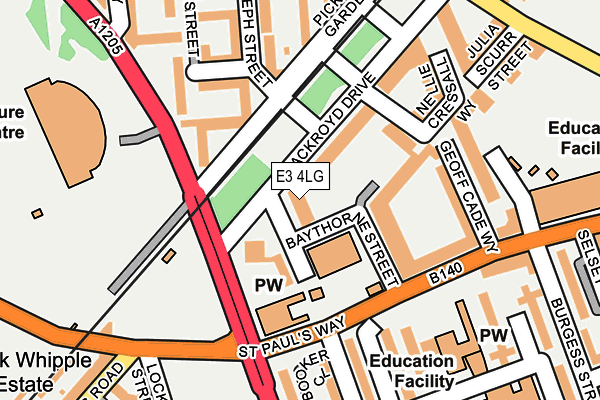 E3 4LG map - OS OpenMap – Local (Ordnance Survey)