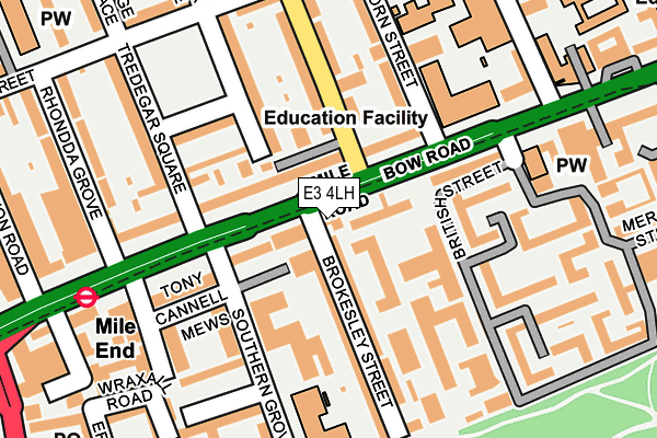 E3 4LH map - OS OpenMap – Local (Ordnance Survey)
