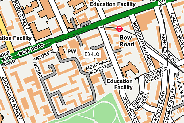 E3 4LQ map - OS OpenMap – Local (Ordnance Survey)