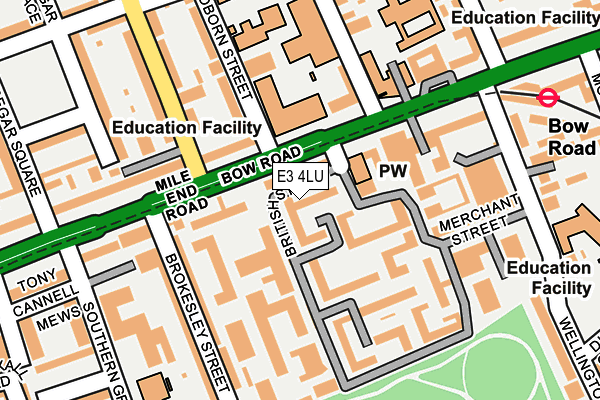 E3 4LU map - OS OpenMap – Local (Ordnance Survey)
