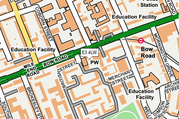 E3 4LW map - OS OpenMap – Local (Ordnance Survey)