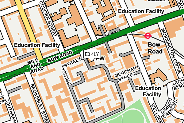 E3 4LY map - OS OpenMap – Local (Ordnance Survey)
