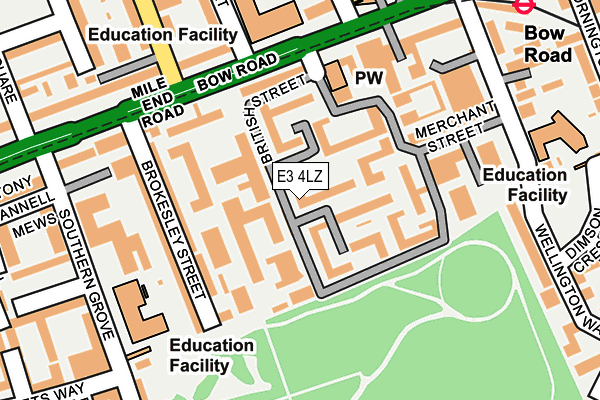 E3 4LZ map - OS OpenMap – Local (Ordnance Survey)