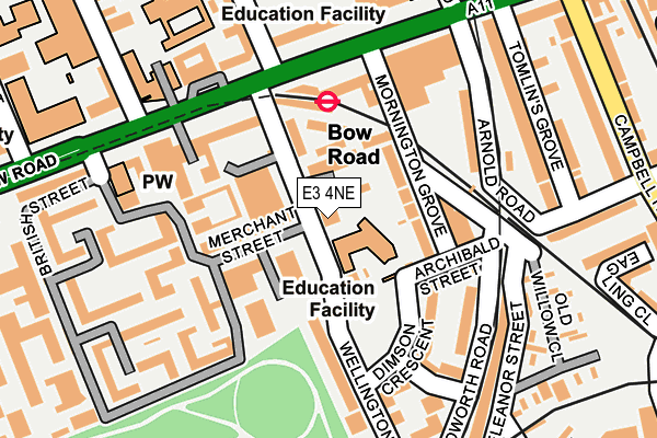 E3 4NE map - OS OpenMap – Local (Ordnance Survey)