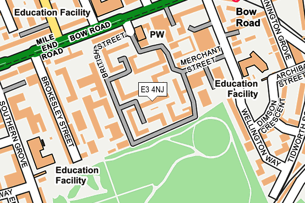 E3 4NJ map - OS OpenMap – Local (Ordnance Survey)