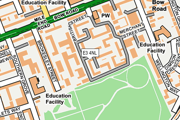 E3 4NL map - OS OpenMap – Local (Ordnance Survey)