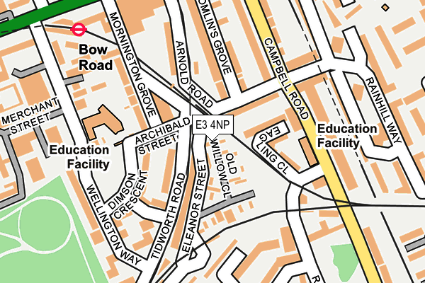 E3 4NP map - OS OpenMap – Local (Ordnance Survey)