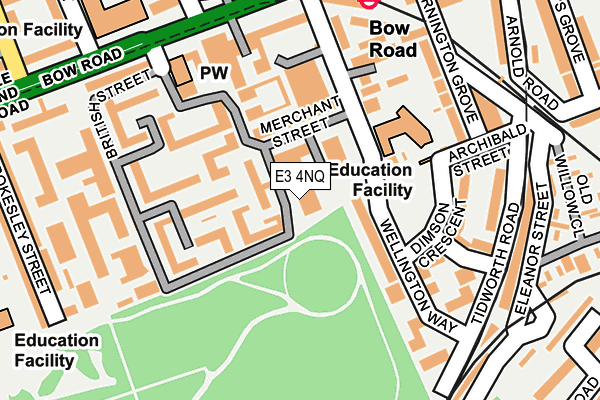 E3 4NQ map - OS OpenMap – Local (Ordnance Survey)