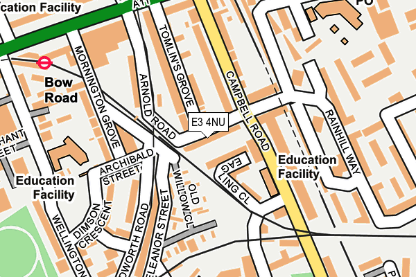 E3 4NU map - OS OpenMap – Local (Ordnance Survey)