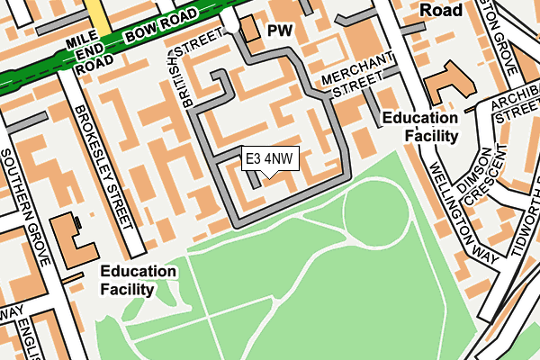 E3 4NW map - OS OpenMap – Local (Ordnance Survey)