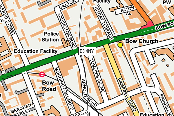 E3 4NY map - OS OpenMap – Local (Ordnance Survey)