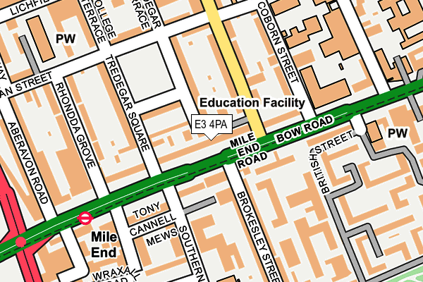 E3 4PA map - OS OpenMap – Local (Ordnance Survey)