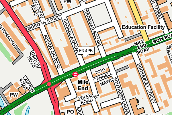 E3 4PB map - OS OpenMap – Local (Ordnance Survey)
