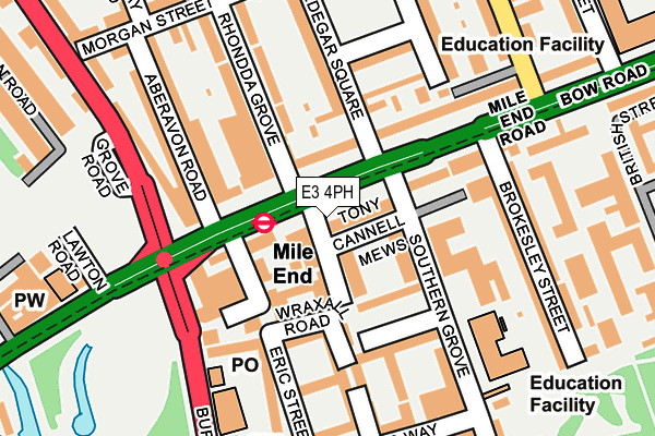E3 4PH map - OS OpenMap – Local (Ordnance Survey)