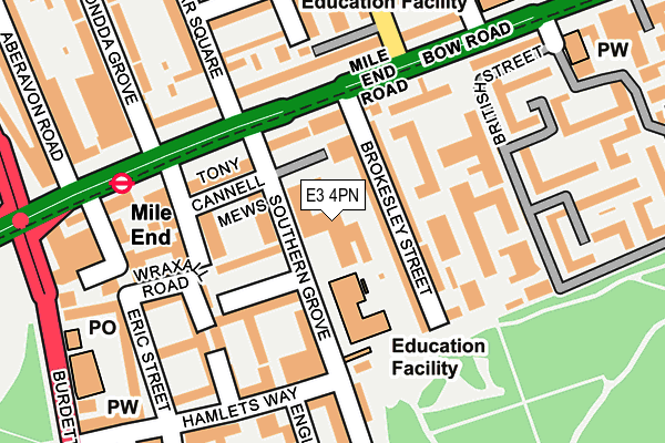E3 4PN map - OS OpenMap – Local (Ordnance Survey)