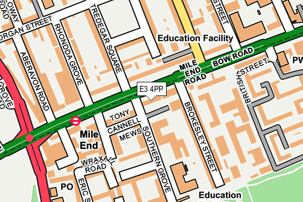 E3 4PP map - OS OpenMap – Local (Ordnance Survey)