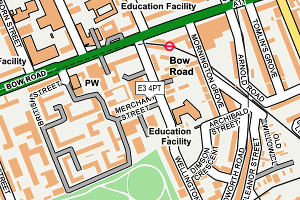 E3 4PT map - OS OpenMap – Local (Ordnance Survey)