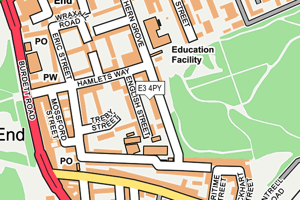 E3 4PY map - OS OpenMap – Local (Ordnance Survey)