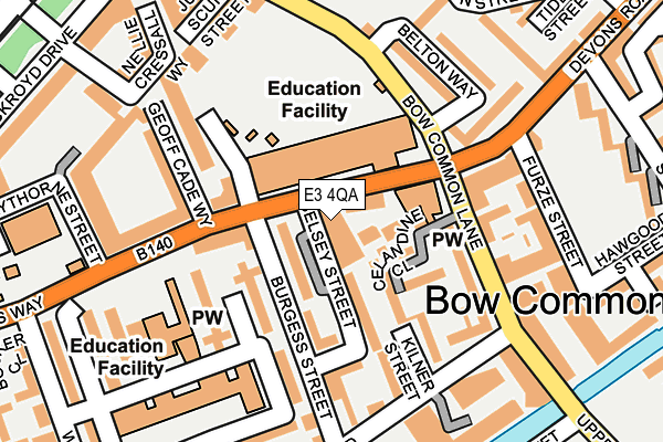 E3 4QA map - OS OpenMap – Local (Ordnance Survey)