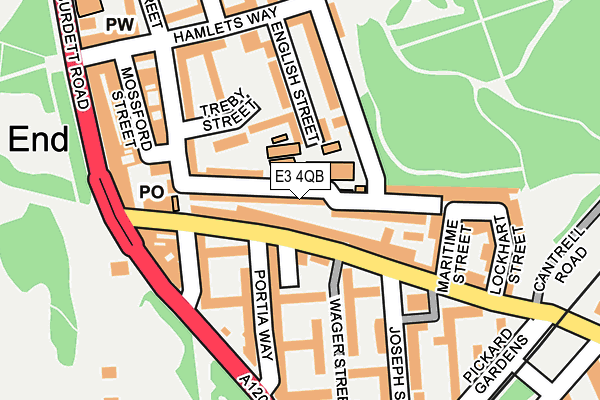 E3 4QB map - OS OpenMap – Local (Ordnance Survey)