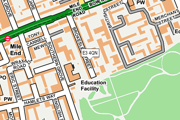 E3 4QN map - OS OpenMap – Local (Ordnance Survey)