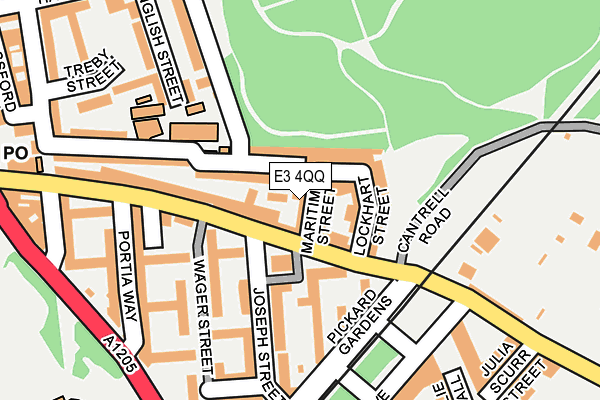 E3 4QQ map - OS OpenMap – Local (Ordnance Survey)