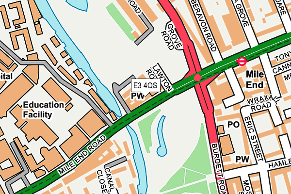 E3 4QS map - OS OpenMap – Local (Ordnance Survey)