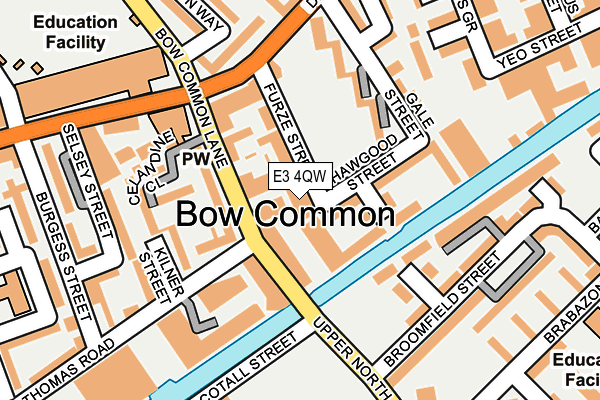 E3 4QW map - OS OpenMap – Local (Ordnance Survey)