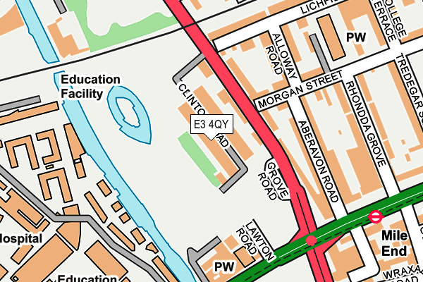 E3 4QY map - OS OpenMap – Local (Ordnance Survey)