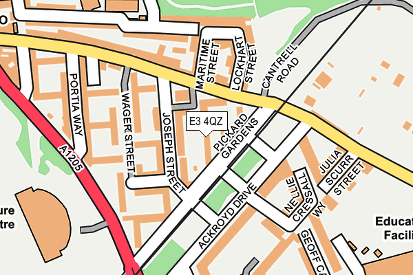 E3 4QZ map - OS OpenMap – Local (Ordnance Survey)
