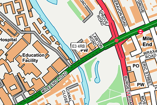 E3 4RB map - OS OpenMap – Local (Ordnance Survey)