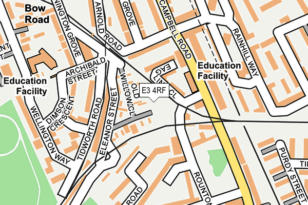 E3 4RF map - OS OpenMap – Local (Ordnance Survey)