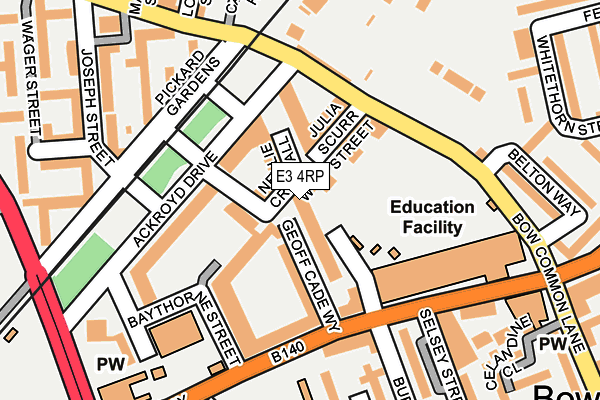 E3 4RP map - OS OpenMap – Local (Ordnance Survey)