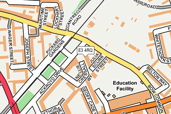 E3 4RQ map - OS OpenMap – Local (Ordnance Survey)