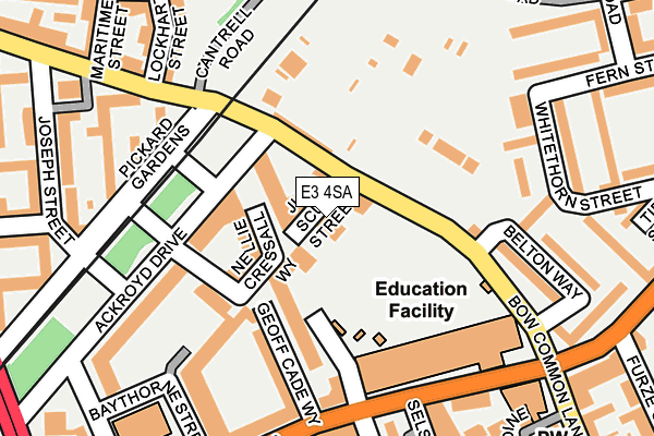 E3 4SA map - OS OpenMap – Local (Ordnance Survey)