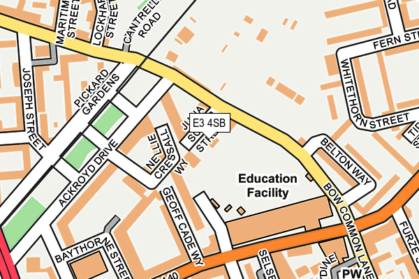 E3 4SB map - OS OpenMap – Local (Ordnance Survey)