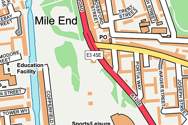 E3 4SE map - OS OpenMap – Local (Ordnance Survey)