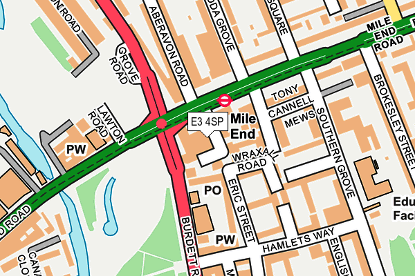 E3 4SP map - OS OpenMap – Local (Ordnance Survey)