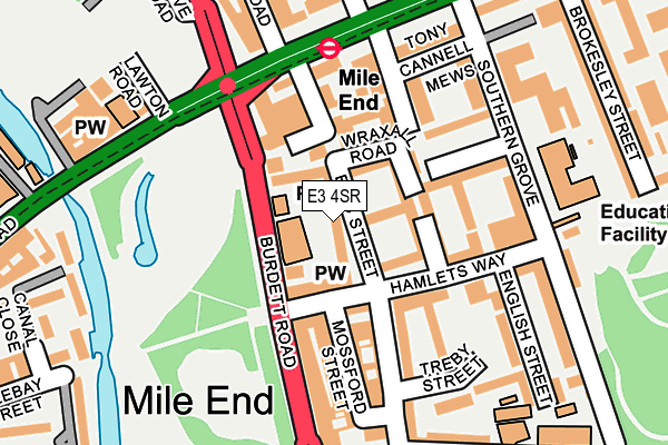 E3 4SR map - OS OpenMap – Local (Ordnance Survey)