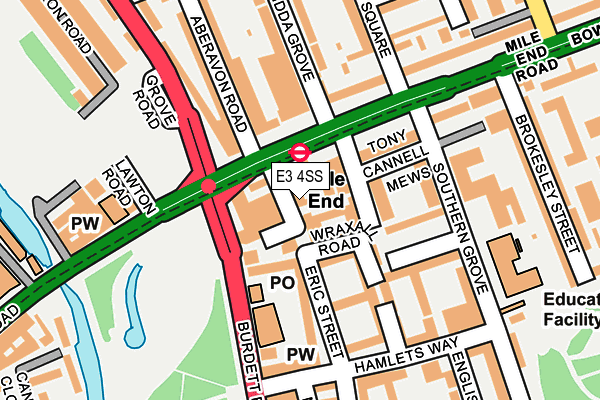 E3 4SS map - OS OpenMap – Local (Ordnance Survey)
