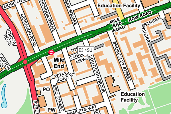 E3 4SU map - OS OpenMap – Local (Ordnance Survey)