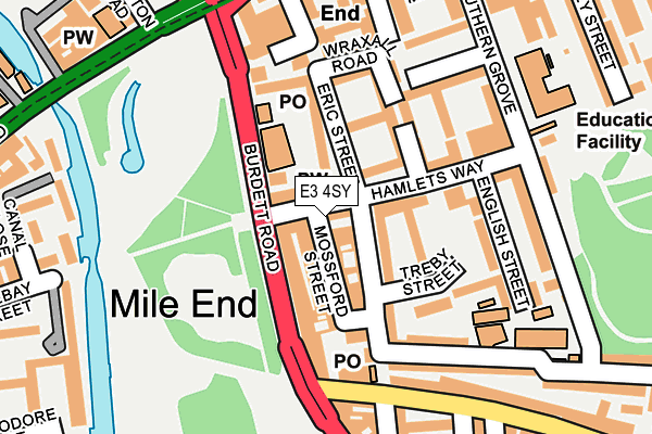 E3 4SY map - OS OpenMap – Local (Ordnance Survey)