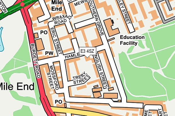 E3 4SZ map - OS OpenMap – Local (Ordnance Survey)