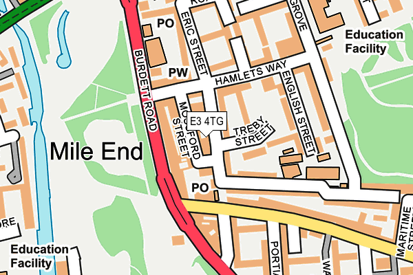 E3 4TG map - OS OpenMap – Local (Ordnance Survey)