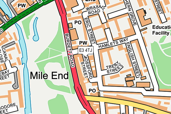 E3 4TJ map - OS OpenMap – Local (Ordnance Survey)