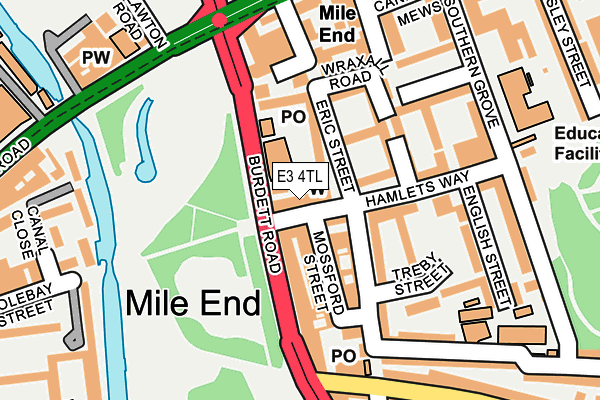 E3 4TL map - OS OpenMap – Local (Ordnance Survey)